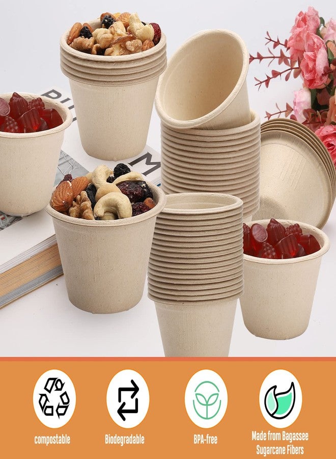 Visen 100 Pack Compostable Portion Cups,Disposable Paper Cups for Condiment,4 oz Food Sample Cups,100% Biodegradable Souffle Cups,Disposable Cups for Jello Shot & Samples Honey Nuts (Natural) - Image 4